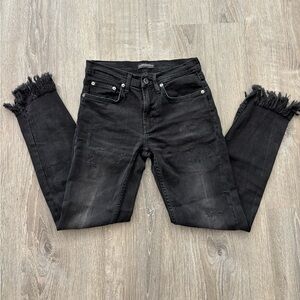 ZARA black distressed jeans (2)